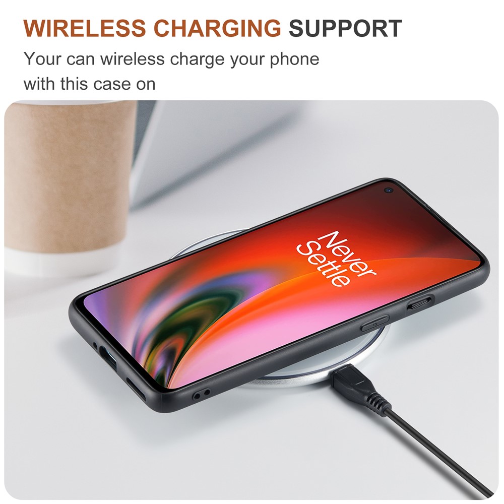 DG.MING M2 Series Magnetic Wallet Design Hybrid Case with Kickstand Support Wireless Charging for OnePlus Nord 2 5G - Black-14