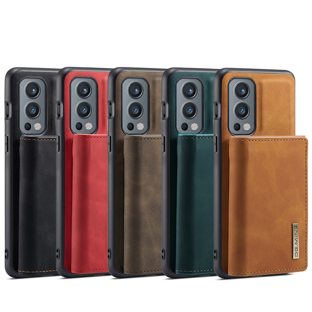 DG.MING M1 Series Magnetic Wallet Leather Coated Cell Phone Hybrid Case Cover Shell with Kickstand for OnePlus Nord 2 5G - Black-15