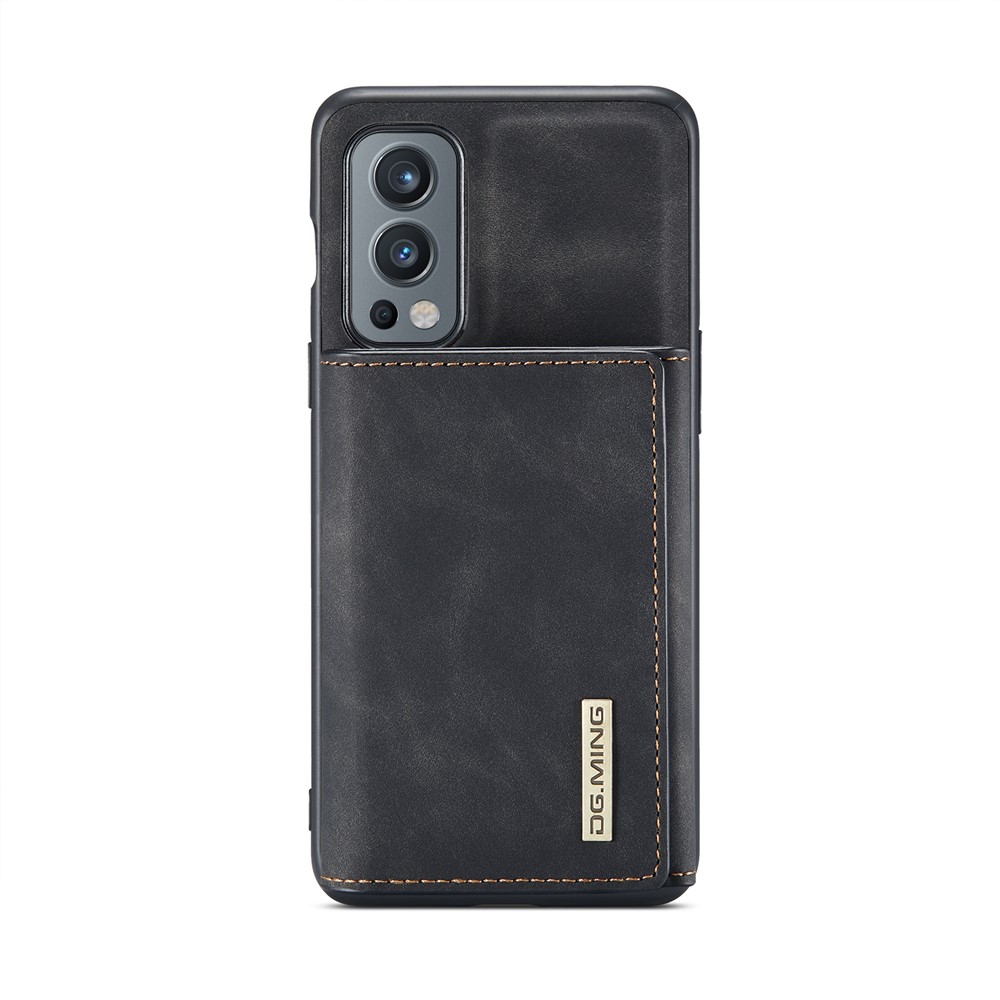DG.MING M1 Series Magnetic Wallet Leather Coated Cell Phone Hybrid Case Cover Shell with Kickstand for OnePlus Nord 2 5G - Black-2