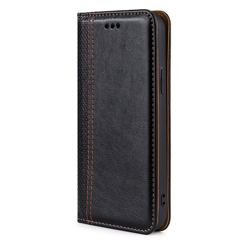 Plaid Pattern Splicing PU Leather Stand Card Slot Auto Magnetic Closed Case for OnePlus 9RT 5G - Black-2