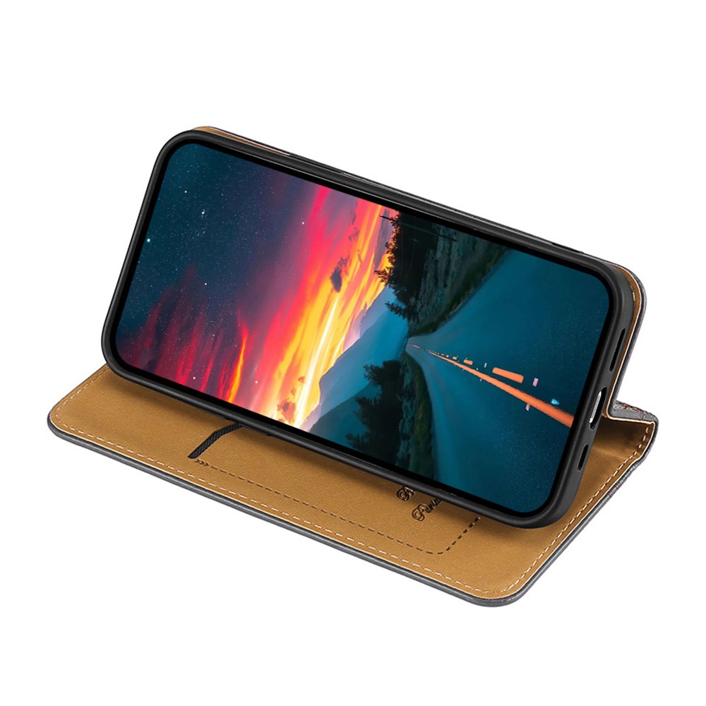 Plaid Pattern Splicing PU Leather Stand Card Slot Auto Magnetic Closed Case for OnePlus 9RT 5G - Grey-5