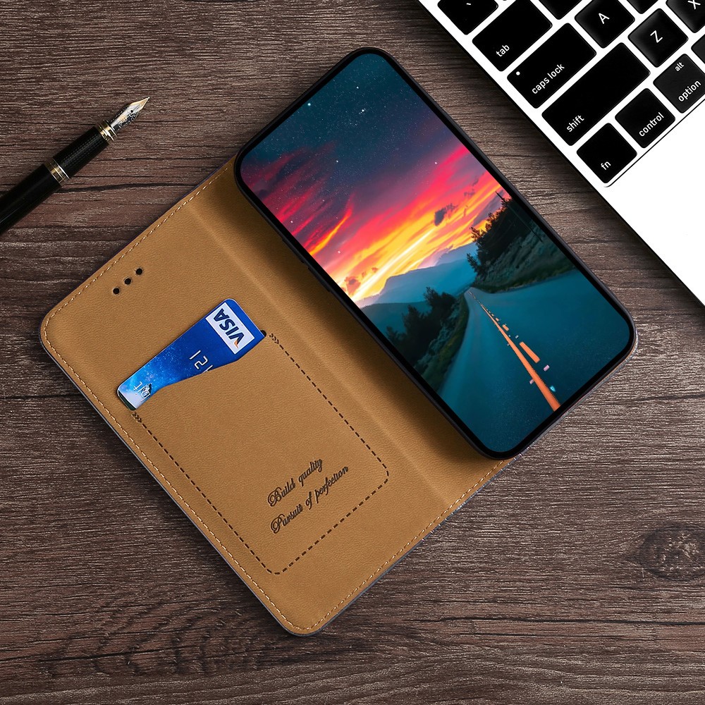 Plaid Pattern Splicing PU Leather Stand Card Slot Auto Magnetic Closed Case for OnePlus 9RT 5G - Grey-7