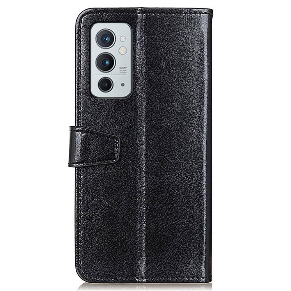 Anti-Drop Case Full Protection Leather Wallet Phone Stand Cover Shell for OnePlus 9RT 5G - Black-3