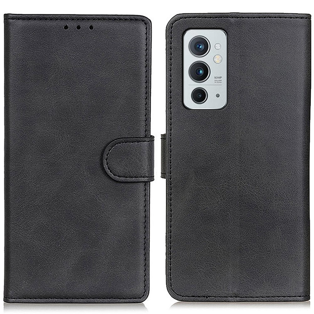 Adjustable Stand Function Magnetic Closure Wallet Design Leather Phone Cover for OnePlus 9RT 5G - Black-1