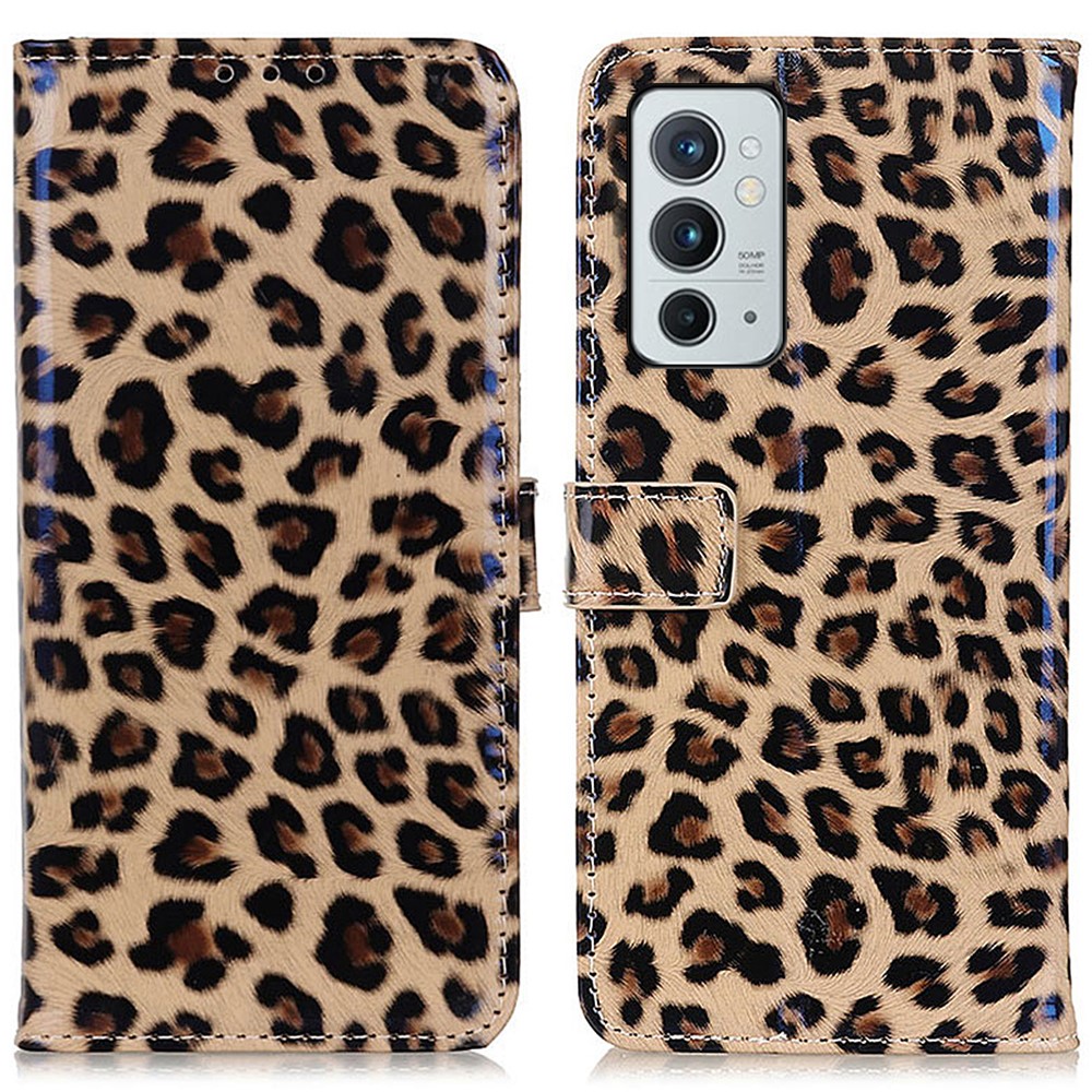Leopard Print Folio Flip Wallet Stand PU Leather Case Cover for OnePlus 9RT 5G-1