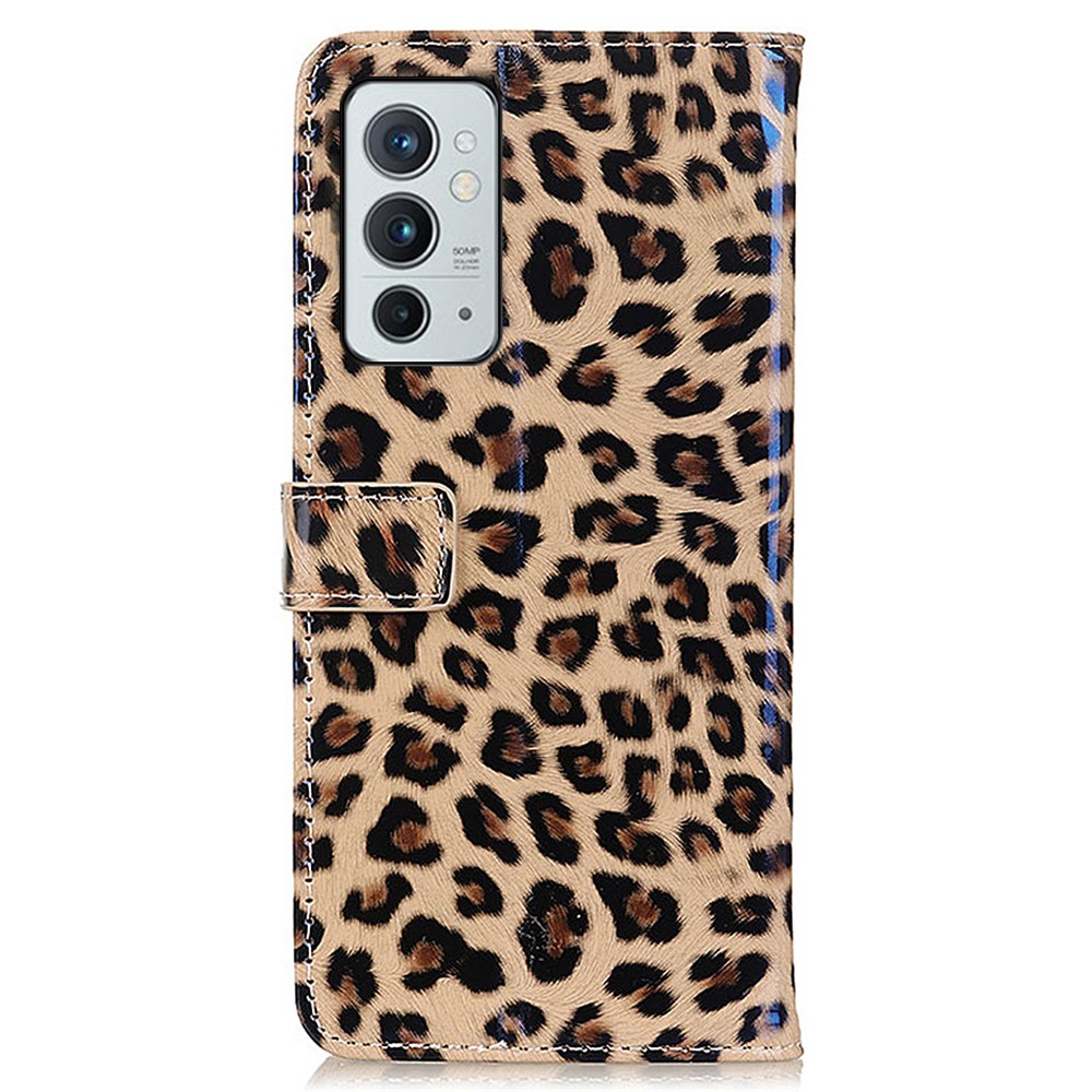 Leopard Print Folio Flip Wallet Stand PU Leather Case Cover for OnePlus 9RT 5G-3