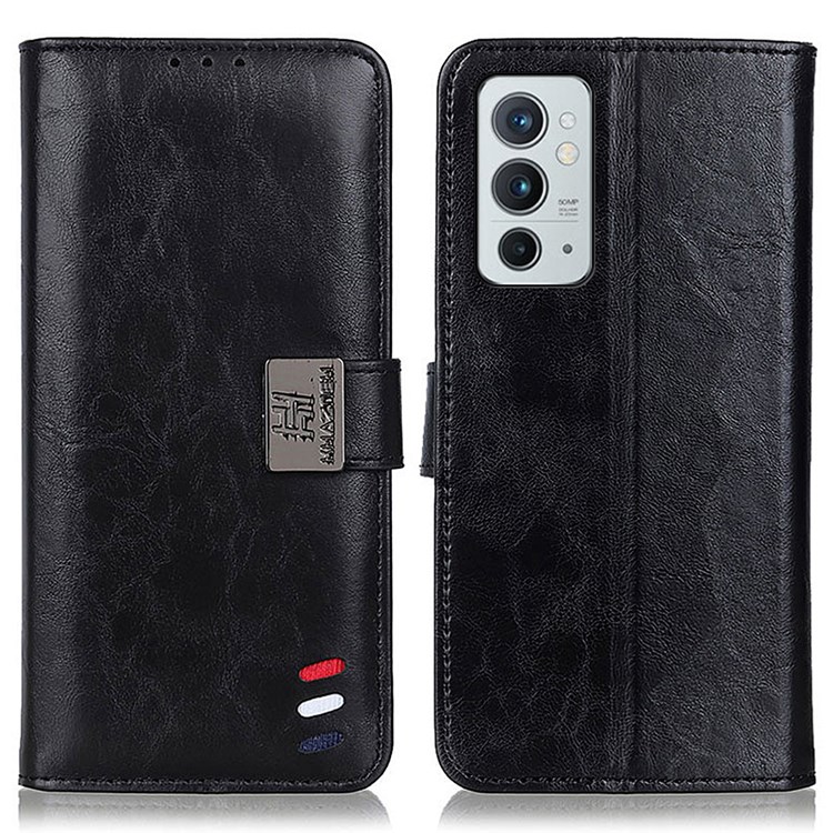 Adjustable Stand Design PU Leather Full-Protective Wallet Phone Cover Case for OnePlus 9RT 5G - Black-1