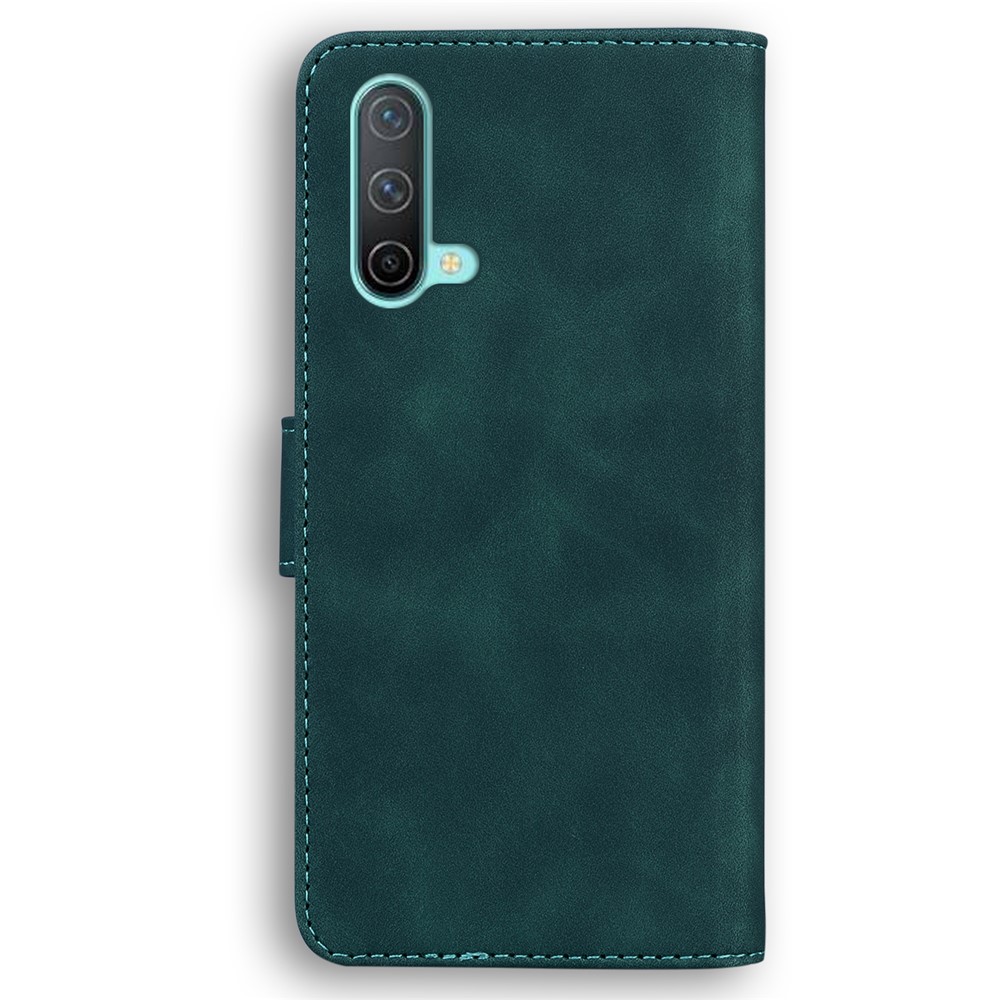 Butterfly Pattern Printing Dual-sided Magnetic Clasp Anti-scratch Skin-touch PU Leather Phone Cover with Stand for OnePlus Nord CE 5G - Green-3