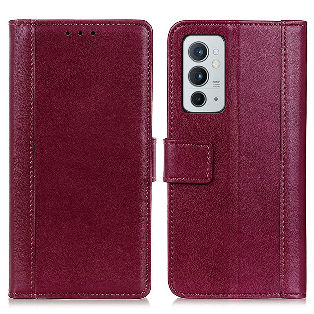 PU Leather Magnetic Closure Stand Wallet Phone Case Cover for OnePlus 9RT 5G - Red-1