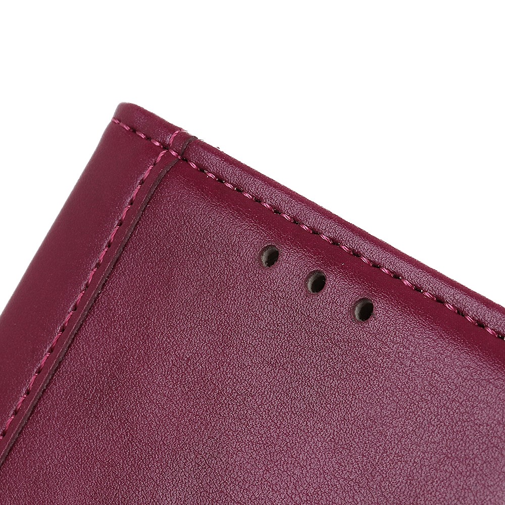 PU Leather Magnetic Closure Stand Wallet Phone Case Cover for OnePlus 9RT 5G - Red-8