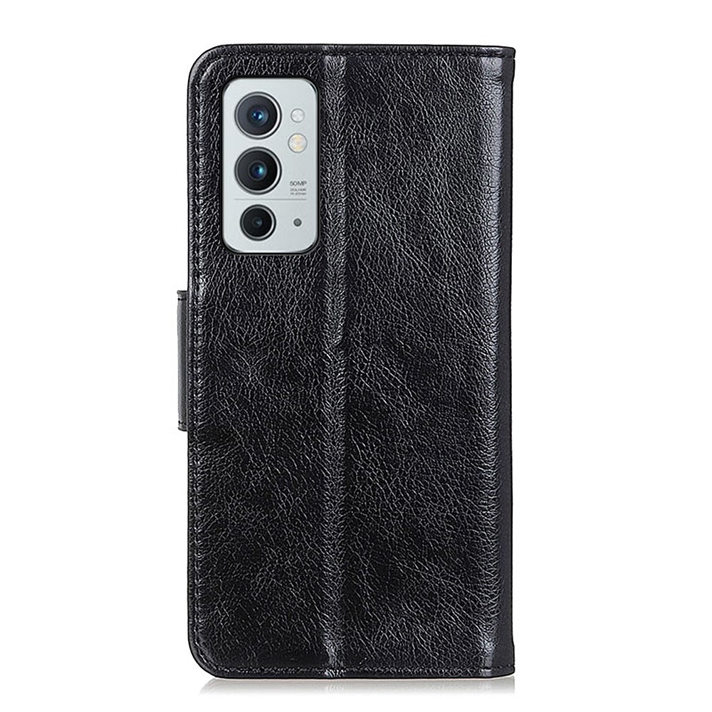 Nappa Texture Split Leather Drop-resistant Stand Phone Case Wallet Cover for OnePlus 9RT 5G - Black-3