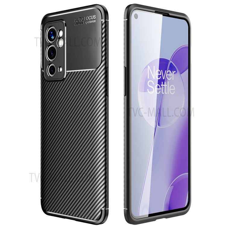 Drop Protection Carbon Fiber Texture Flexible TPU Protective Phone Case for OnePlus 9RT 5G - Black-1