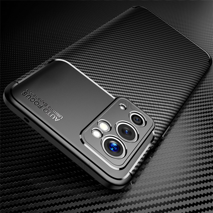 Drop Protection Carbon Fiber Texture Flexible TPU Protective Phone Case for OnePlus 9RT 5G - Black-3