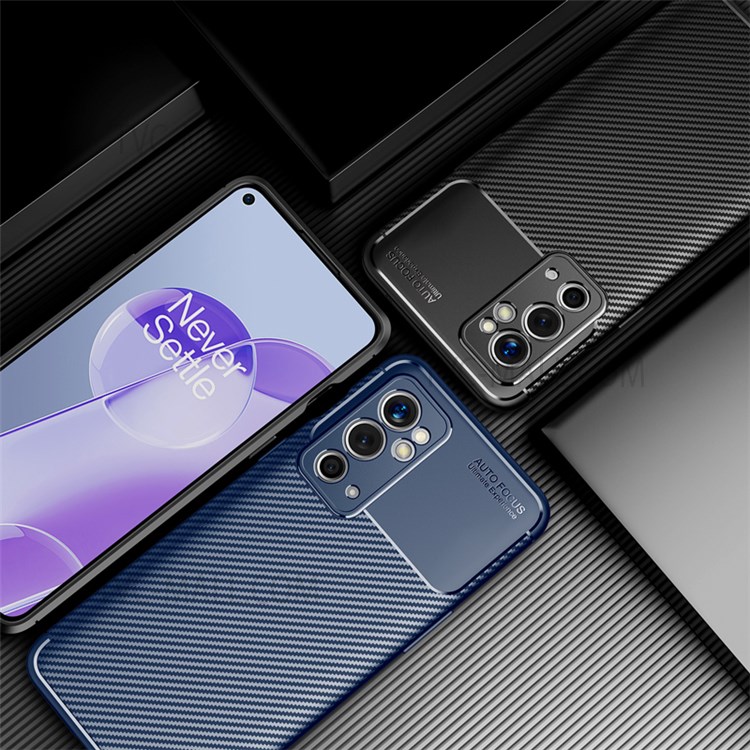 Drop Protection Carbon Fiber Texture Flexible TPU Protective Phone Case for OnePlus 9RT 5G - Black-6