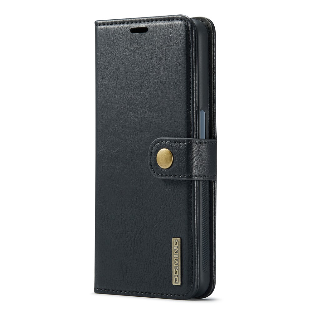 DG.MING Stand Wallet Split Leather Cover Detachable Phone Case for OnePlus Nord N200 5G - Black-2