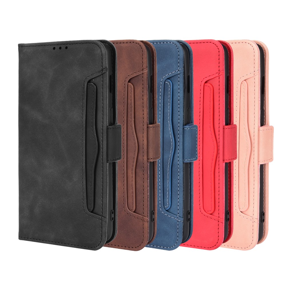 Multiple Card Slot Design Magnetic Closure Flip Phone Case PU Leather Wallet Phone Cover for OnePlus 9RT 5G - Black-11