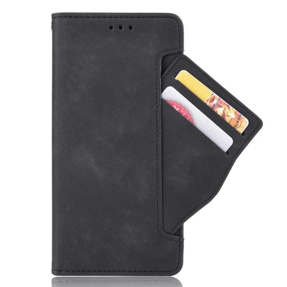Multiple Card Slot Design Magnetic Closure Flip Phone Case PU Leather Wallet Phone Cover for OnePlus 9RT 5G - Black-2