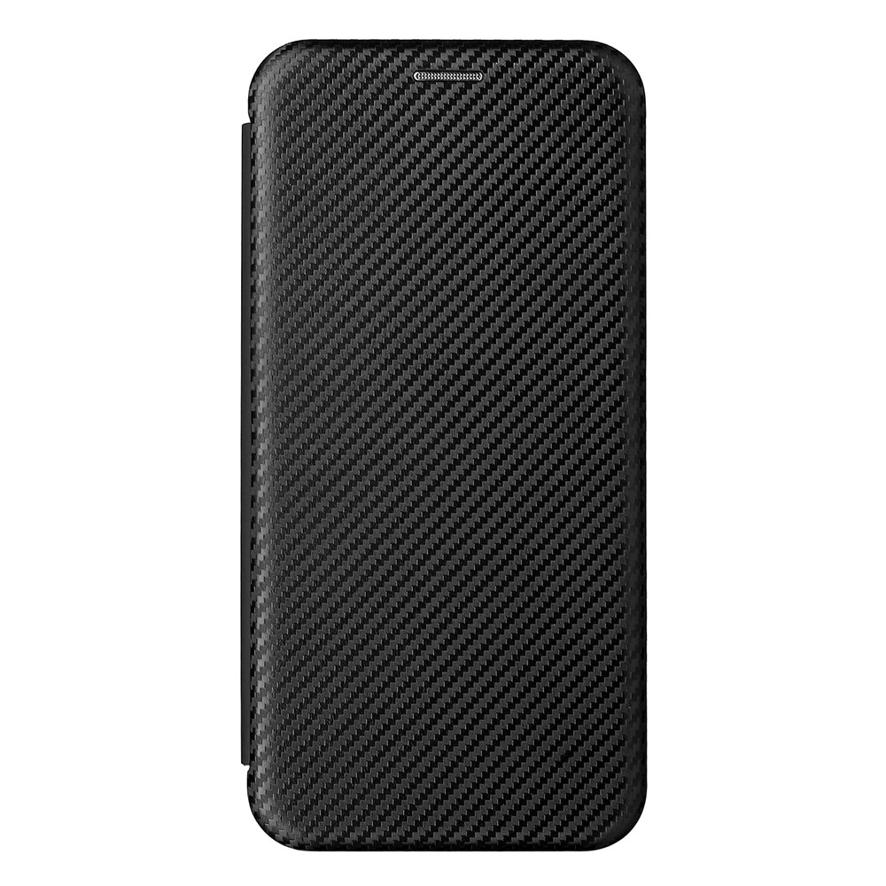 Card Holder Design Carbon Fiber Texture PU Leather Magnetic Auto Closing Stand Flip Case with Strap for OnePlus 9RT 5G - Black-2