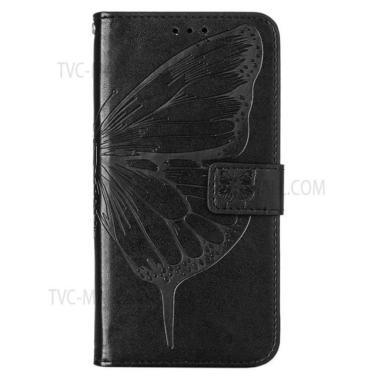 For OnePlus Nord CE 5G All-round Protection Imprinting Butterfly Flower Wallet Leather Case with Stand - Black-2