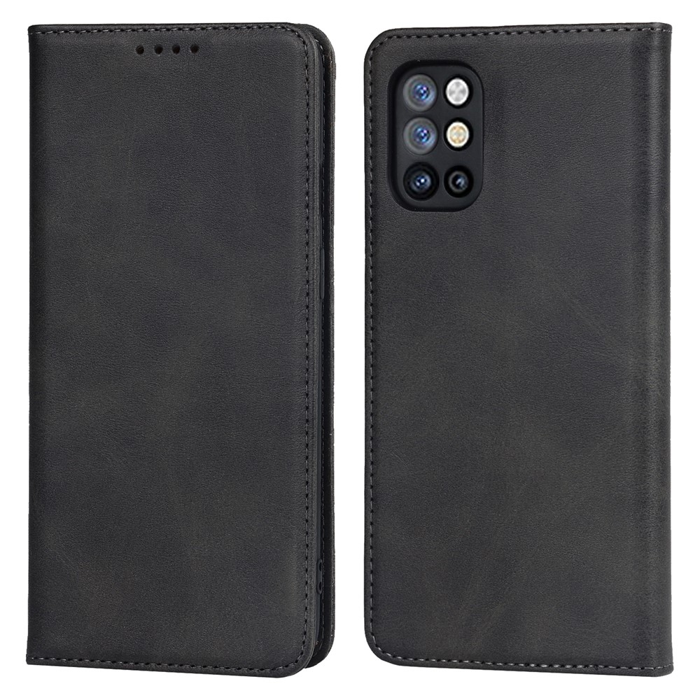 Para OnePlus 8T Auto-absorbido TPU+PU Cuero de Cuero Con Caparazón de Soporte de Soporte - Negro