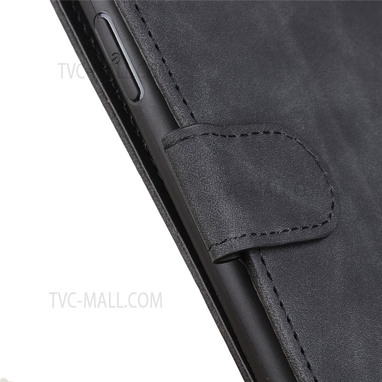 KHAZNEH Anti-collision Vintage PU Leather Phone Cover Dual-sided Magnetic Clasp Wallet Case with Stand for OnePlus Nord N20 5G - Black-8