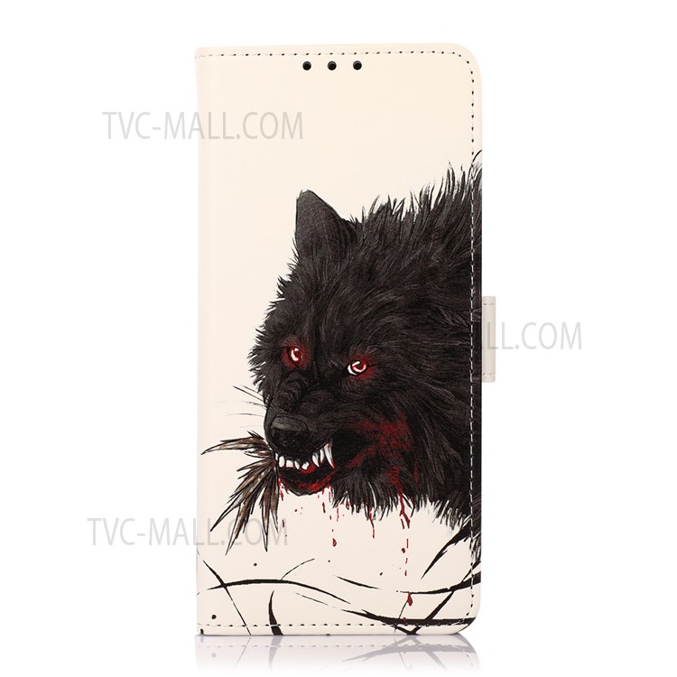 Pattern Printing Wallet Phone Case PU Leather Stand Folio Flip Protective Cover for OnePlus Nord N20 5G - Bloody Wolf-2