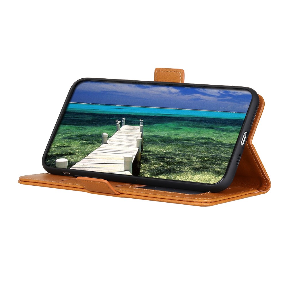 PU Leather Flip Cover Soft TPU Inner Stand Function Magnetic Folio Wallet Case for OnePlus Nord N20 5G - Coffee-5
