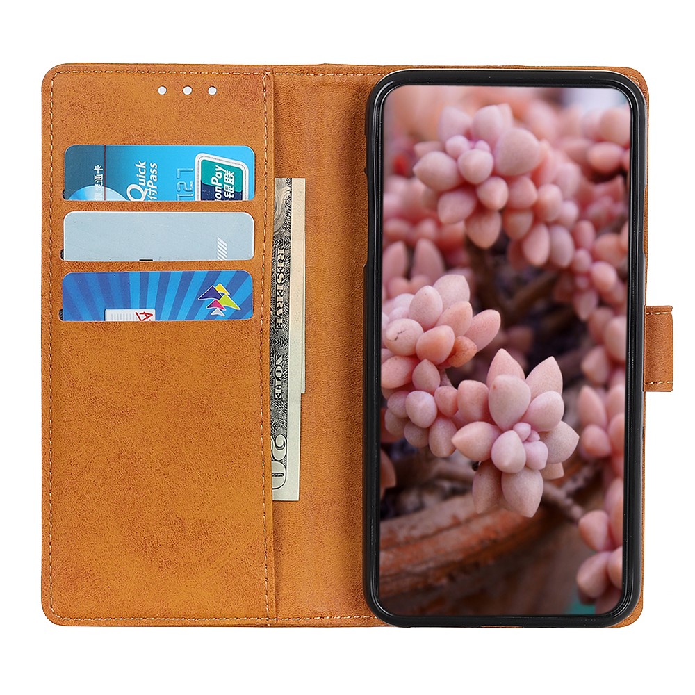 PU Leather Wallet Design Phone Cover Soft TPU Inner Stand Flip Protective Case for OnePlus Nord N20 5G - Brown-4