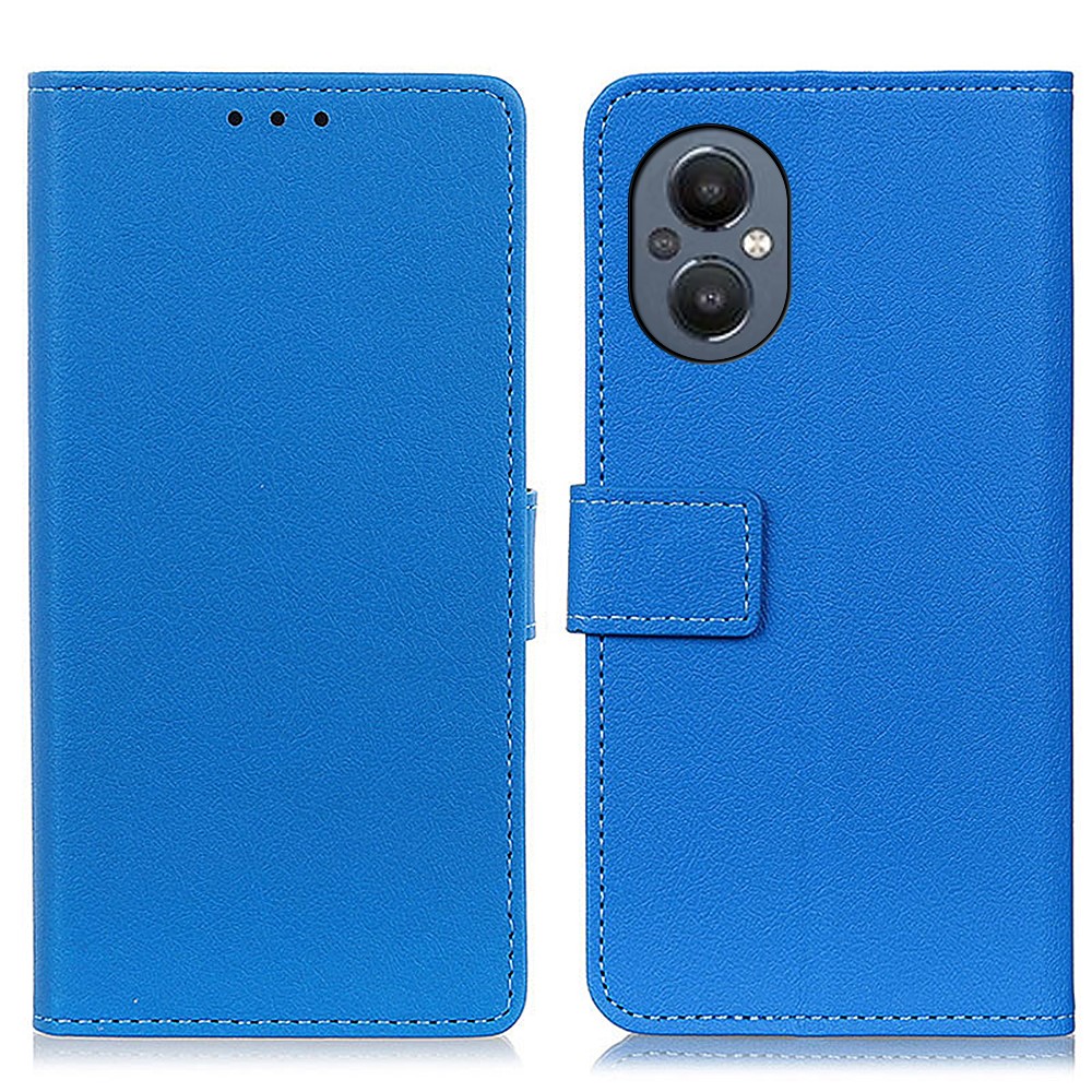 PU Leather Flip Folio Wallet Cover Stand Magnetic Closure TPU Interior Case for OnePlus Nord N20 5G - Blue-1