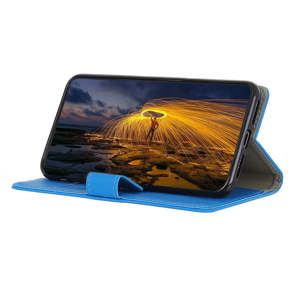PU Leather Flip Folio Wallet Cover Stand Magnetic Closure TPU Interior Case for OnePlus Nord N20 5G - Blue-5