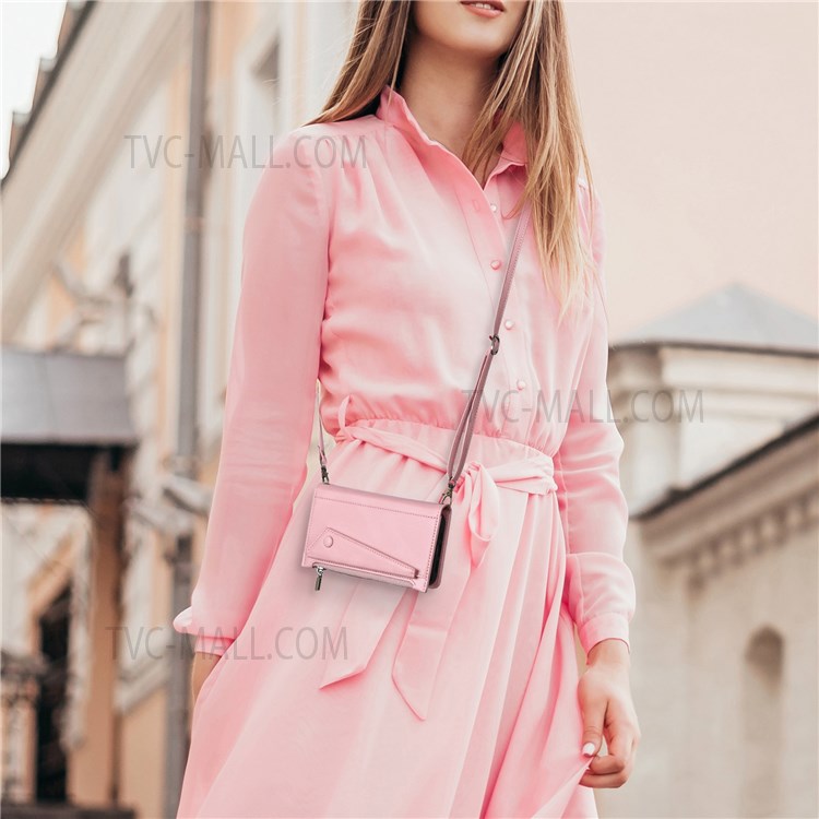 Zippered Pocket Full Body Protection Stand Wallet Phone Cover with Wrist Strap for OnePlus Nord N20 5G - Pink-10