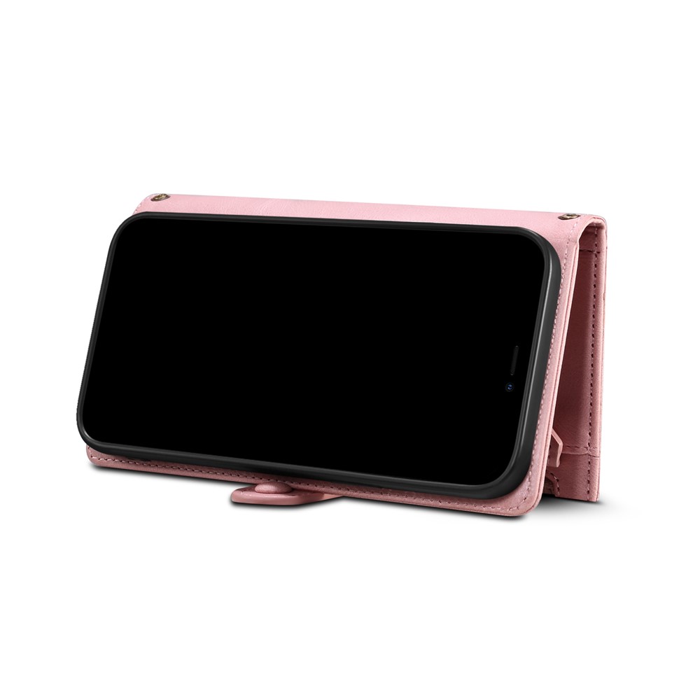 Zippered Pocket Full Body Protection Stand Wallet Phone Cover with Wrist Strap for OnePlus Nord N20 5G - Pink-9