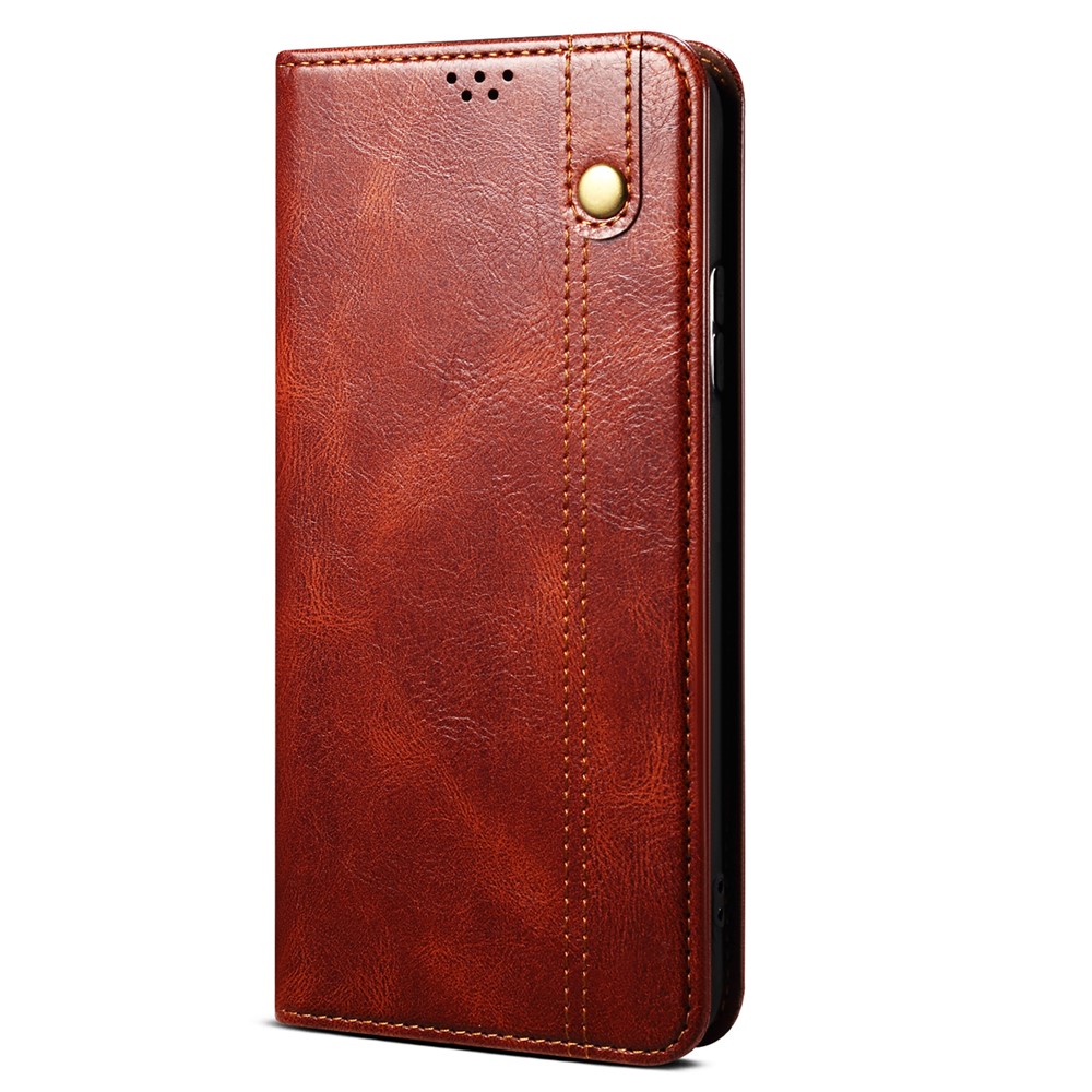 Waxy Crazy Horse Texture Shock Absorption Phone Case PU Leather Wallet Stand Cover for OnePlus Nord N20 5G - Brown-2