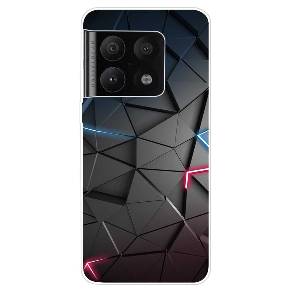 Pattern Printing Soft Flexible Slim TPU Anti-Scratch Phone Case for OnePlus 10 Pro - Black Triangle-1