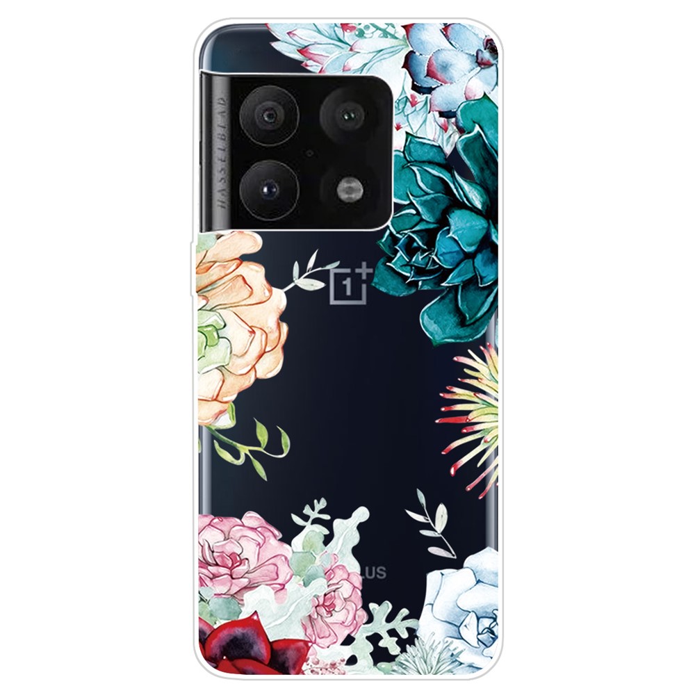 Thin Soft TPU Pattern Printing Shockproof Protective Phone Case for OnePlus 10 Pro - Succulent-1