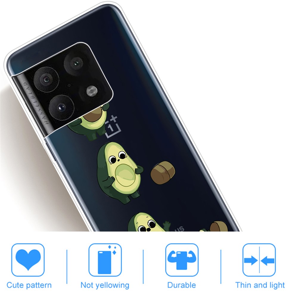 Fashion Pattern Printing Soft Flexible Durable Slim TPU Case for OnePlus 10 Pro - Avocado-3