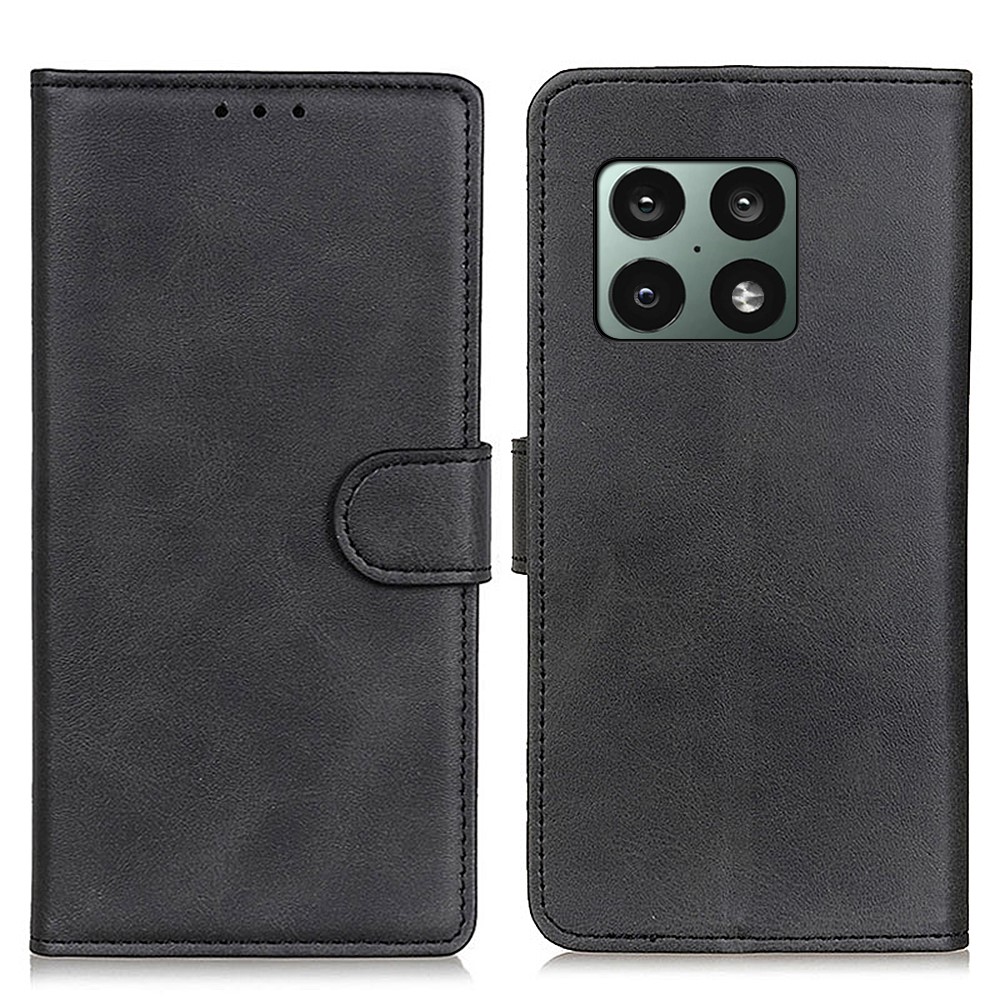 Shockproof Leather Phone Case Protective Cover with Stand and Wallet for OnePlus 10 Pro 5G - Black-1