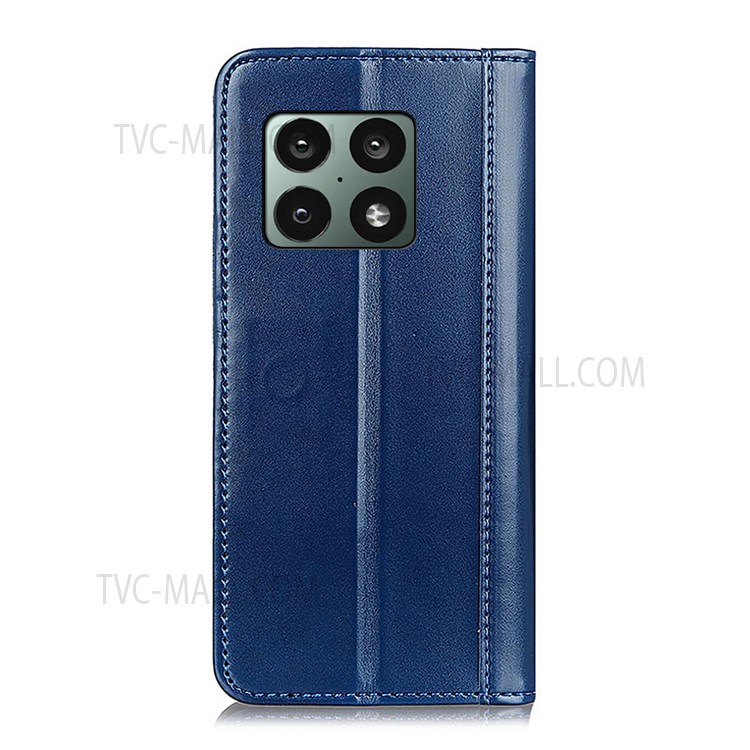 Auto-absorbed Magnet Closure Split Leather Stand Wallet Phone Case for OnePlus 10 Pro 5G - Blue-3
