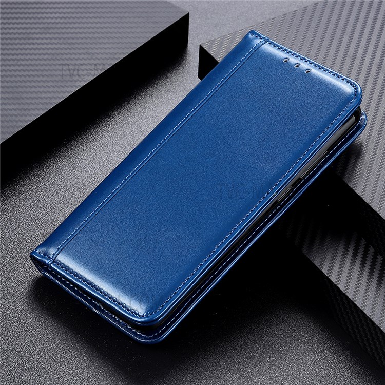 Auto-absorbed Magnet Closure Split Leather Stand Wallet Phone Case for OnePlus 10 Pro 5G - Blue-8