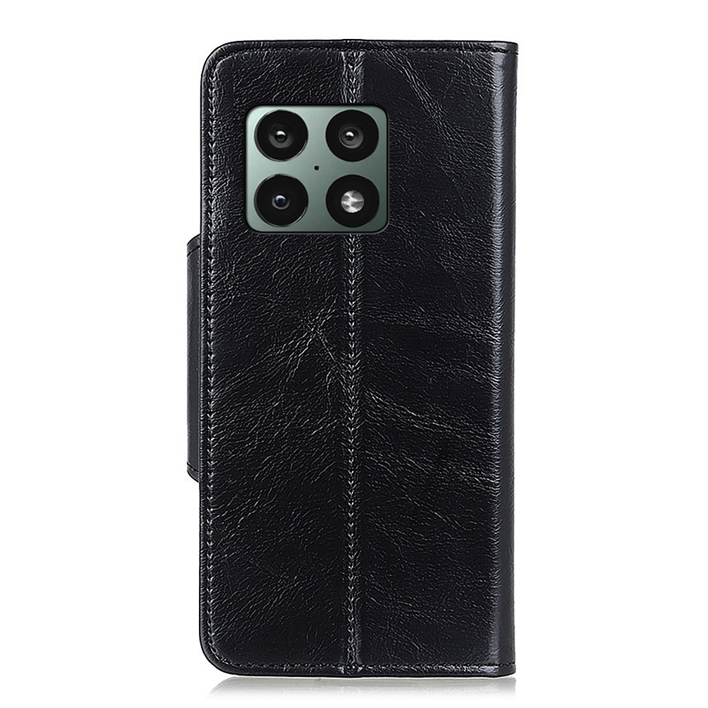 KHAZNE Drop-resistant Magnetic Clasp Closure Stand Wallet Leather Case Cover for OnePlus 10 Pro 5G - Black-3