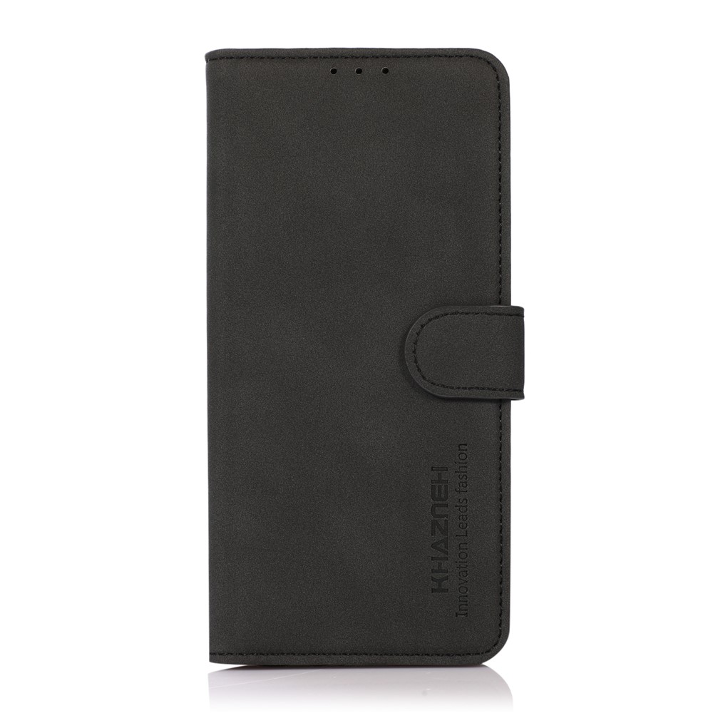 KHAZNEH Delicate Texture Wallet PU Leather Stand Protective Phone Case for OnePlus 10 Pro 5G - Black-2