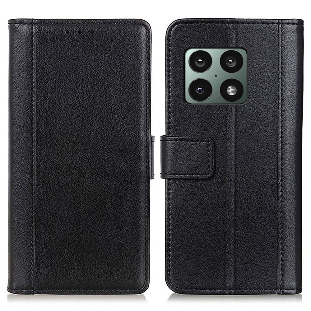 Cellphone Protector PU Leather Wallet Case Magnetic Closing Soft TPU Cover with Stand for OnePlus 10 Pro 5G - Black-1