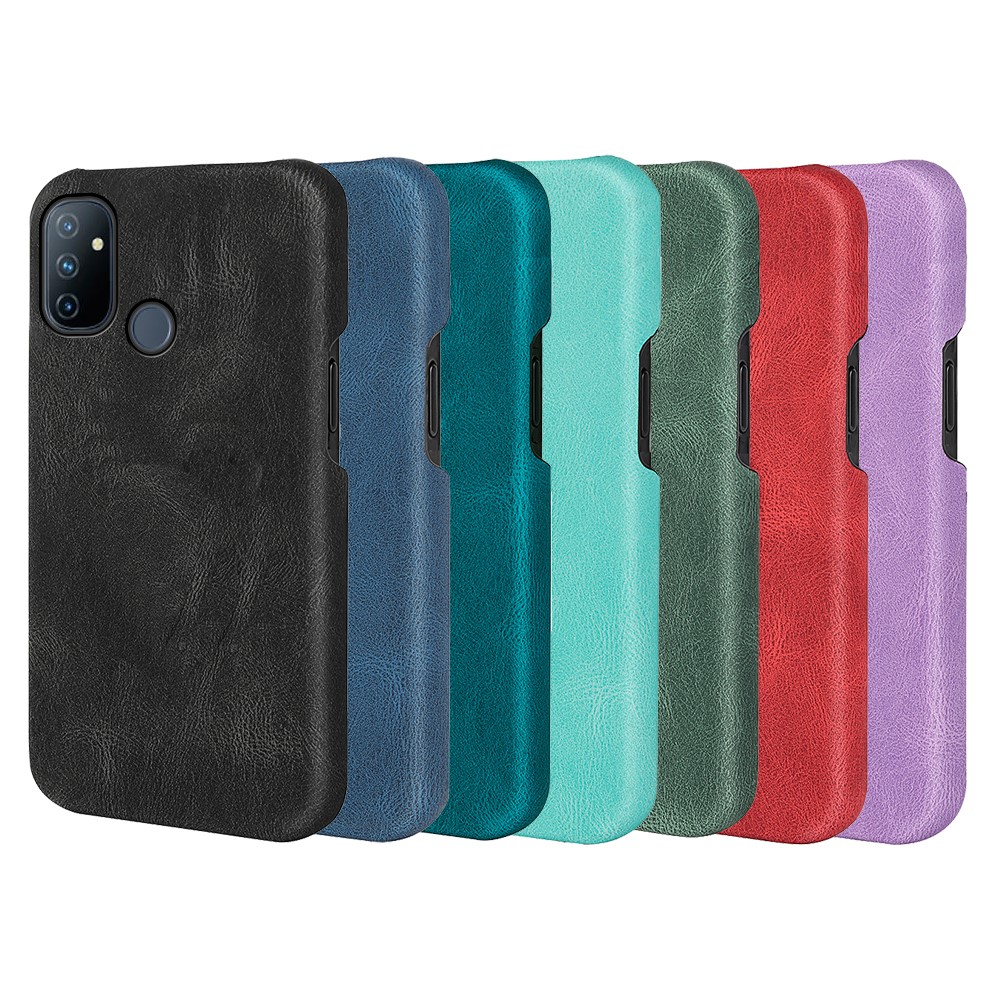 PU Leather Coated PC Phone Covering Anti-Fall Anti-scratch Phone Bag Case for OnePlus Nord N100 - Black-5