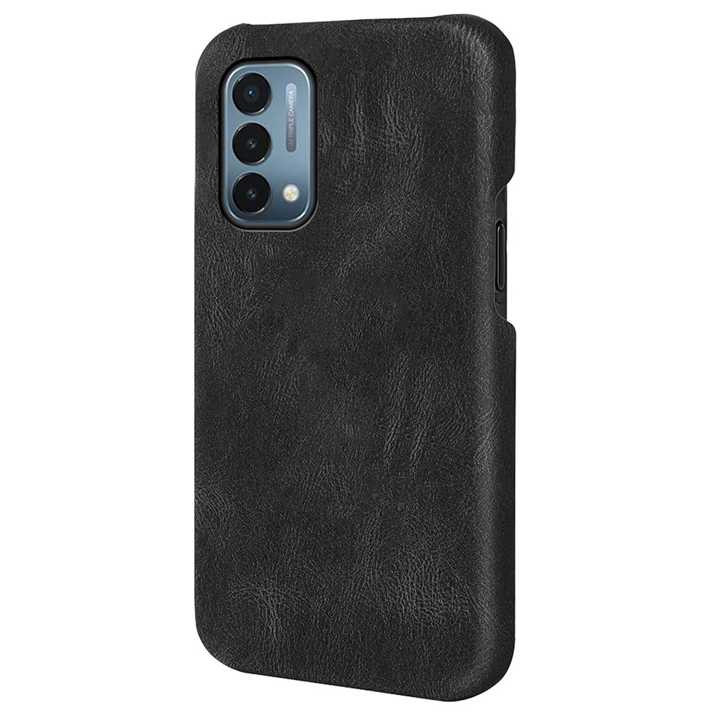 For OnePlus Nord N200 5G Lightweight Hard PC+PU Leather Phone Covering Smartphone Bag Case - Black-2