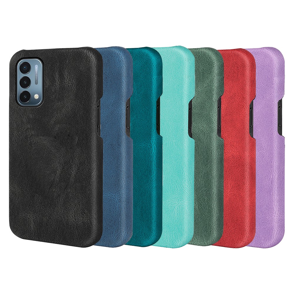 For OnePlus Nord N200 5G Lightweight Hard PC+PU Leather Phone Covering Smartphone Bag Case - Black-5