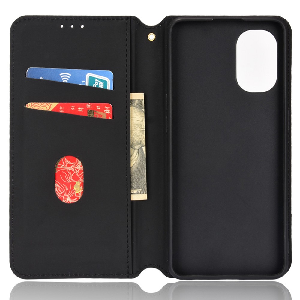3D Rhombus Pattern Shockproof Phone Case PU Leather Cover + Inner TPU Protective Cover with Stand Wallet for OnePlus Nord N20 5G - Black-6