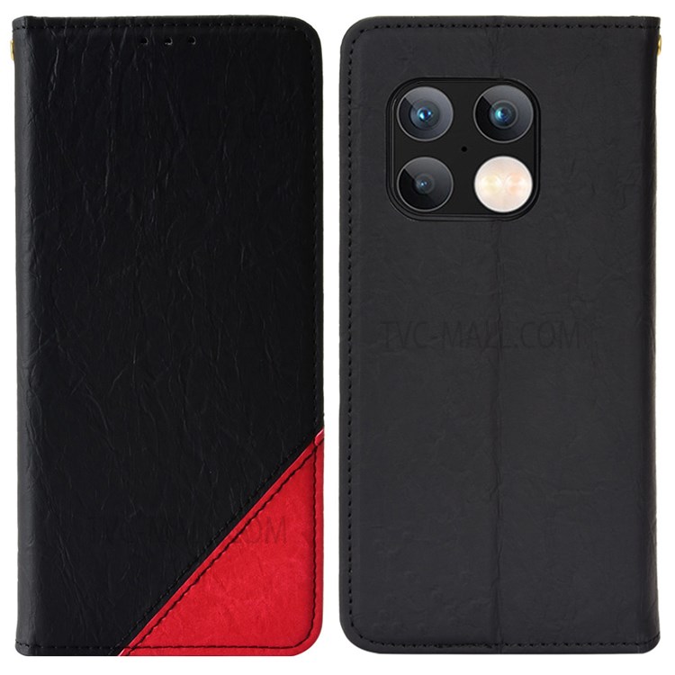 Auto-absorbed TPU + PU Leather Phone Case Magnetic Closure Shockproof Protective Cover for OnePlus 10 Pro 5G - Black-1