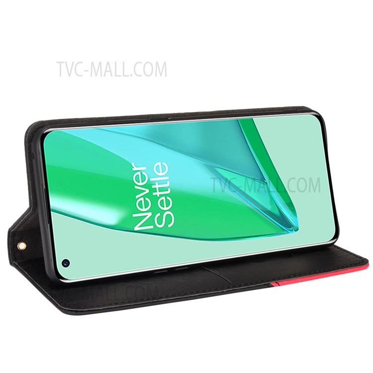 Auto-absorbed TPU + PU Leather Phone Case Magnetic Closure Shockproof Protective Cover for OnePlus 10 Pro 5G - Black-4