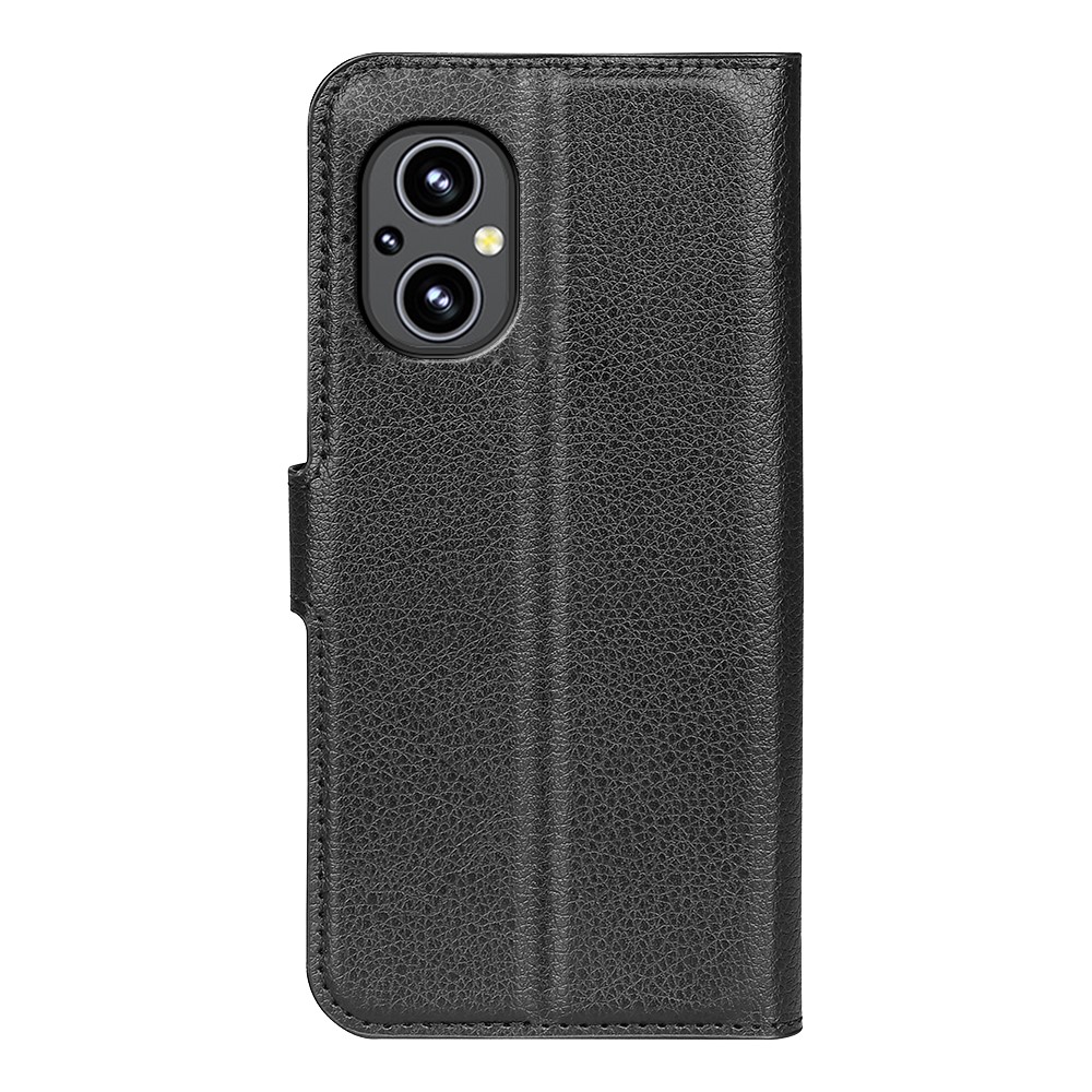 Litchi Texture Anti-scratch PU Leather Folio Case Magnetic Clasp Phone Cover with Stand Wallet for OnePlus Nord N20 5G - Black-3