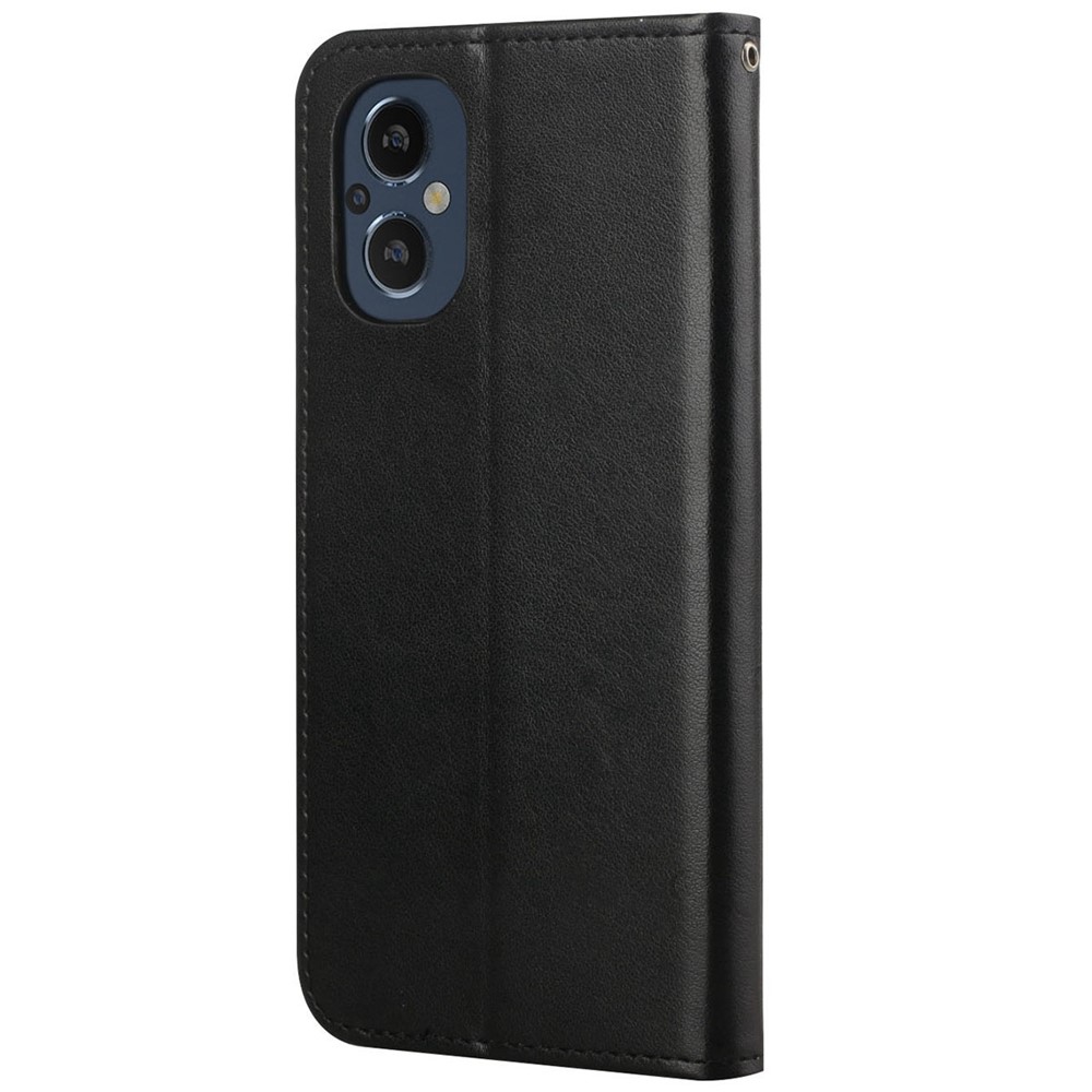 Imprinted Butterflies Flower Anti-fall PU Leather Protective Phone Case with Card Slots Stand for OnePlus Nord N20 5G - Black-3